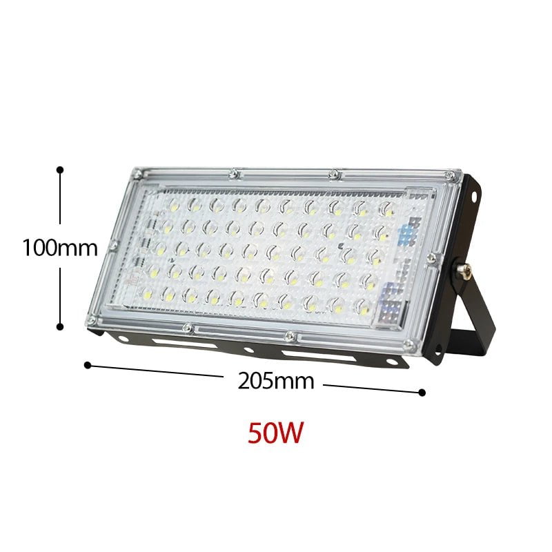 Storazone 50W / CHINA / Cold White LED Floodlight 150W 100W 50W Outdoor Wall 220V 240V Black Floodlight street IP65 Waterproof Reflector Garden Lighting