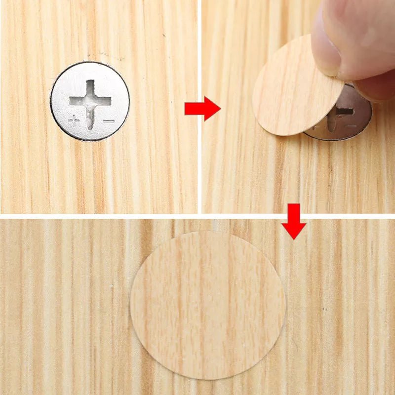 Storazone 54Pcs/Sheet PVC 21mm Self Adhesive Decorative Films Furniture Screw Cover Caps Stickers Wood Craft Desk Cabinet Ornament