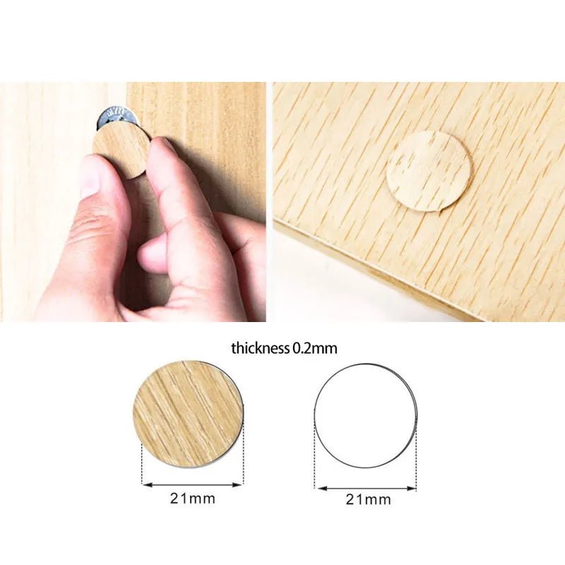 Storazone 54Pcs/Sheet PVC 21mm Self Adhesive Decorative Films Furniture Screw Cover Caps Stickers Wood Craft Desk Cabinet Ornament