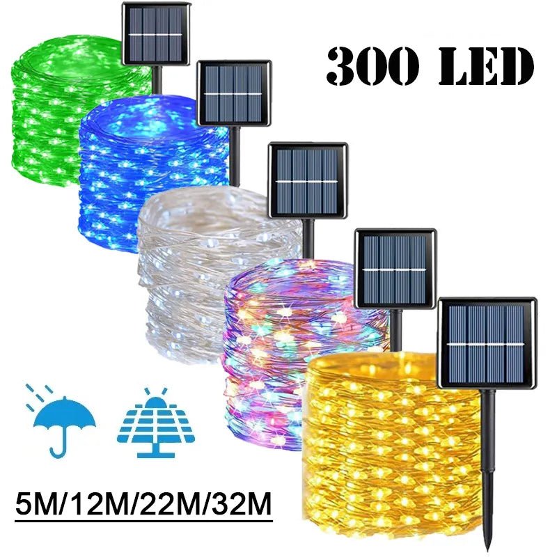 Storazone 5M/12M/22M/32M Solar Light Outdoor Garden Fairy String Light Led Twinkle Waterproof Lamp for Christmas Patio Tree Party