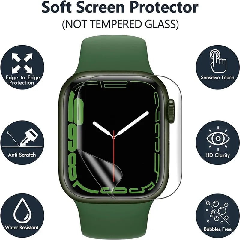 Storazone 5PCS Hydrogel Film for Apple Watch 9 5 6 SE 3 2 1 40MM 44MM 42MM 38MM Screen Protector for Apple Watch Ultra 49MM 7 8 41MM 45MM