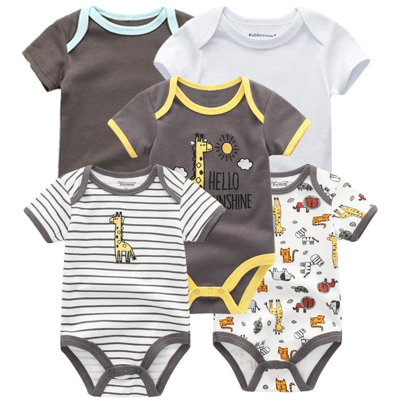 Storazone 5PCS/Lot Newborn 100%Cotton Unicorn 0-12M Baby Boys Clothes Bodysuits Girls Clothing Baby Girls Clothes Roupas de bebe