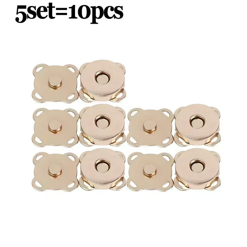 Storazone 5set-rose gold / 18mm 1/10Sets Magnetic Snap Fasteners Clasps Buttons Handbag Purse Wallet Craft Bags Parts Mini Adsorption Buckle 14/18mm Wholesale