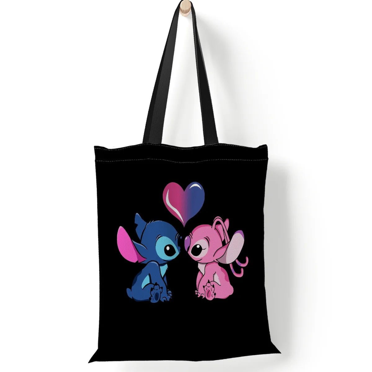 Storazone 6-35x40cm Disney Stitch Tote Bags Anime Lilo and Stitch Women's Canvas Handbags 35x40cm Large Capacity Shopping Bags Girls Gifts