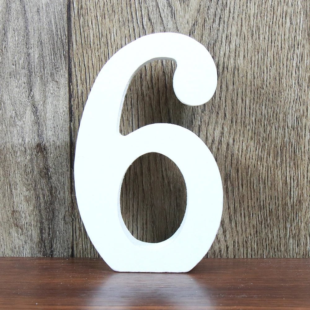 Storazone 6 / 8cm 8 CM Letras Decorativas Grandes White Wooden Letters Home Decor Wedding Decoration DIY Personalised Name Design Free Standing