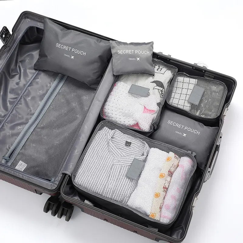 Storazone 6 Pcs Travel Clothes Storage Waterproof Bags Portable Luggage Organizer Pouch Packing Cube 6 Colors Local Stock Hot Selling