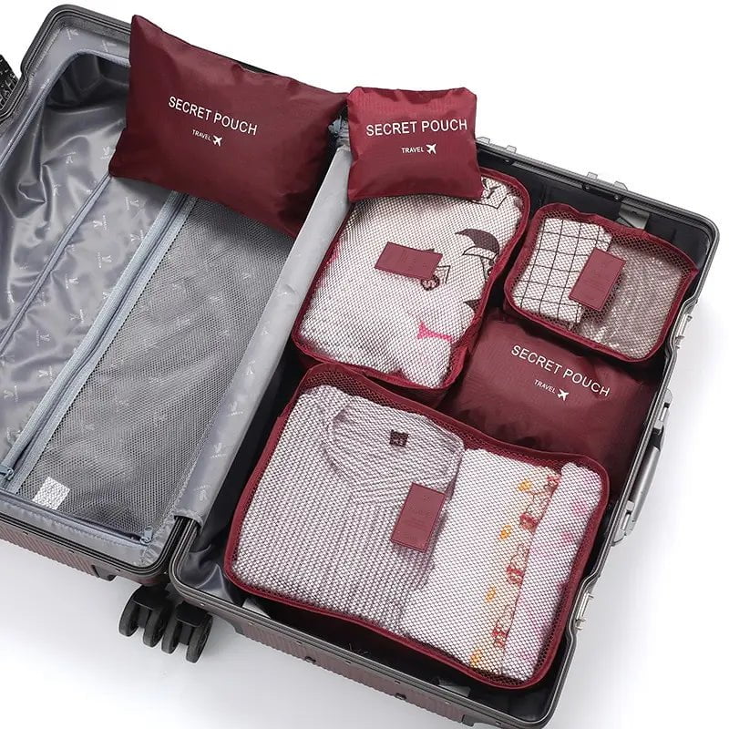 Storazone 6 Pcs Travel Clothes Storage Waterproof Bags Portable Luggage Organizer Pouch Packing Cube 6 Colors Local Stock Hot Selling
