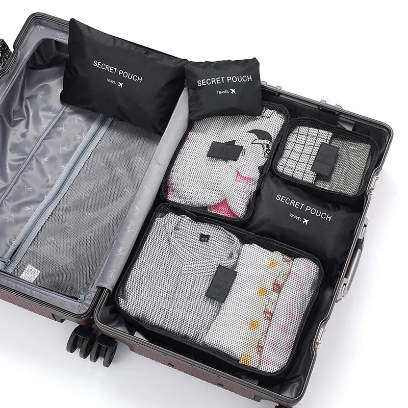 Storazone 6 Pcs Travel Clothes Storage Waterproof Bags Portable Luggage Organizer Pouch Packing Cube 6 Colors Local Stock Hot Selling