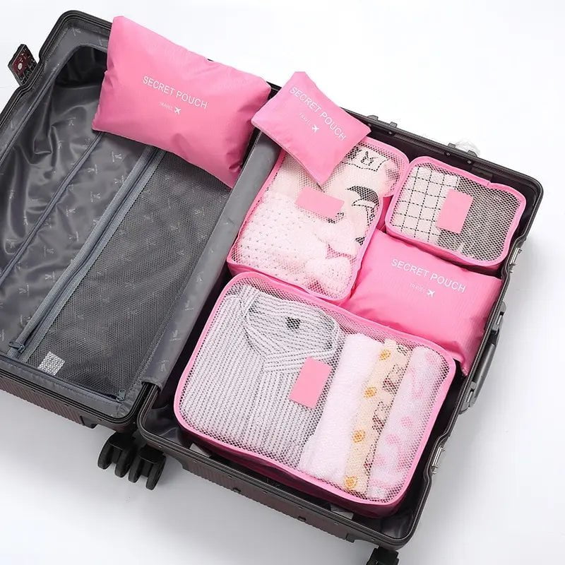 Storazone 6 Pcs Travel Clothes Storage Waterproof Bags Portable Luggage Organizer Pouch Packing Cube 6 Colors Local Stock Hot Selling