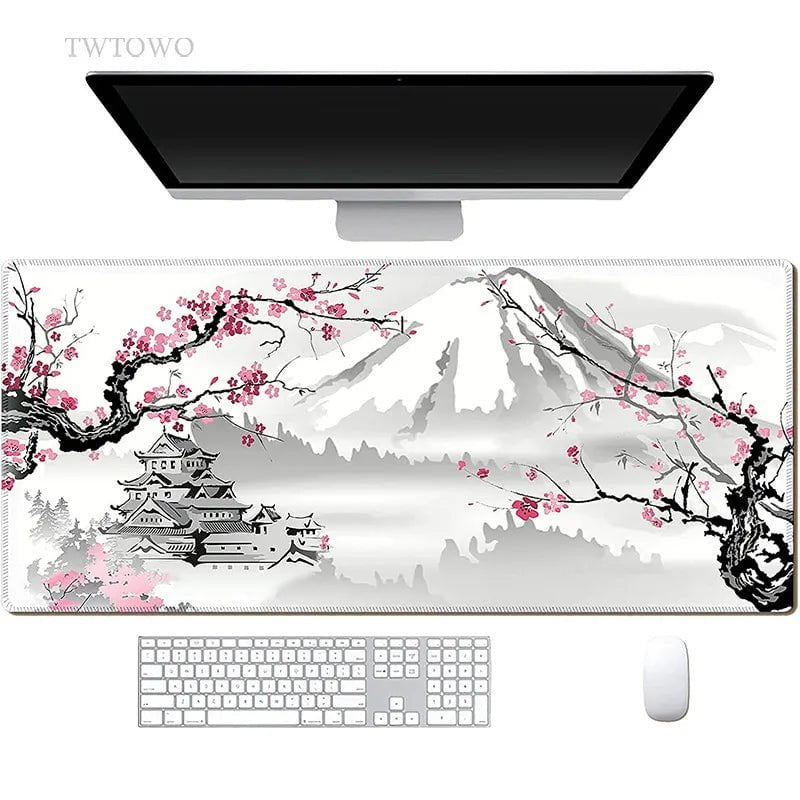 Storazone 600x300x2 mm Sakura Japanese Cherry Blossom Mouse Pad Gaming XL Home New HD Mousepad XXL keyboard pad Non-Slip Office Carpet Laptop Mice Pad