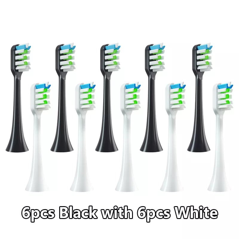 Storazone 6Black with 6White 12pcs for SOOCAS X3/X3U/X5 Replacement Toothbrush Heads Clean Tooth Brush Heads Sonic Electric Toothbrush Soft Bristle Nozzles