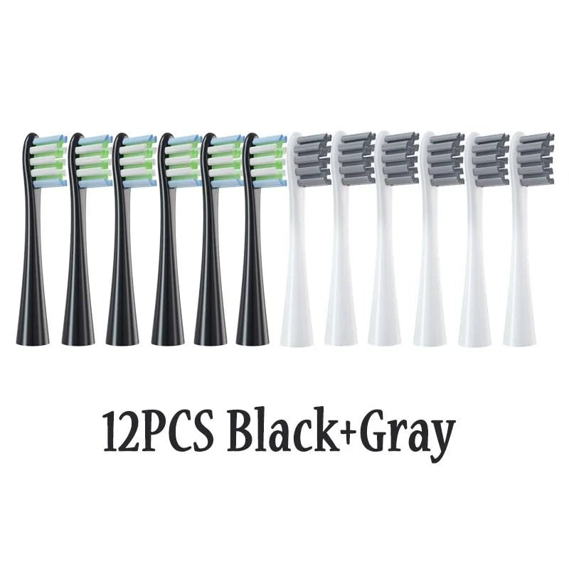 Storazone 6Black6Gray 12PCS Replacement Brush Heads for Oclean X/ X PRO/ Z1/ F1/ One/ Air 2 /SE Sonic Electric Toothbrush DuPont Soft Bristle Nozzles