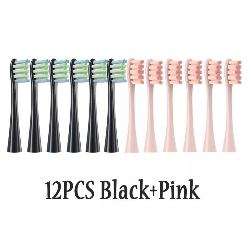 Storazone 6Black6Pink 12PCS Replacement Brush Heads for Oclean X/ X PRO/ Z1/ F1/ One/ Air 2 /SE Sonic Electric Toothbrush DuPont Soft Bristle Nozzles