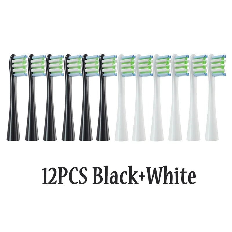 Storazone 6Black6White 12PCS Replacement Brush Heads for Oclean X/ X PRO/ Z1/ F1/ One/ Air 2 /SE Sonic Electric Toothbrush DuPont Soft Bristle Nozzles