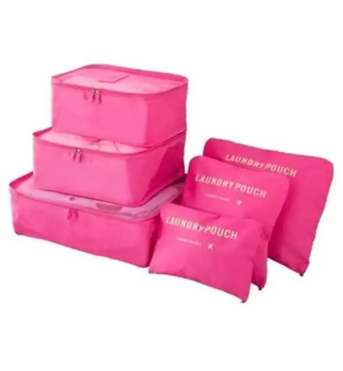 Storazone 6pcs hot pink 7/8/9/10 Pcs Set Travel Organizer Storage Bags Suitcase Packing Cubes Set Cases Portable Luggage Clothes Shoe Tidy Pouch Folding