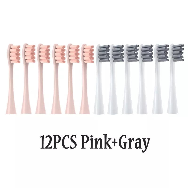 Storazone 6Pink6Gray 12PCS Replacement Brush Heads for Oclean X/ X PRO/ Z1/ F1/ One/ Air 2 /SE Sonic Electric Toothbrush DuPont Soft Bristle Nozzles