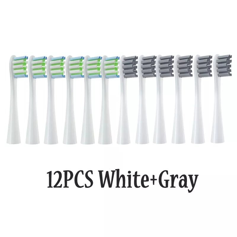 Storazone 6White6Gray 12PCS Replacement Brush Heads for Oclean X/ X PRO/ Z1/ F1/ One/ Air 2 /SE Sonic Electric Toothbrush DuPont Soft Bristle Nozzles