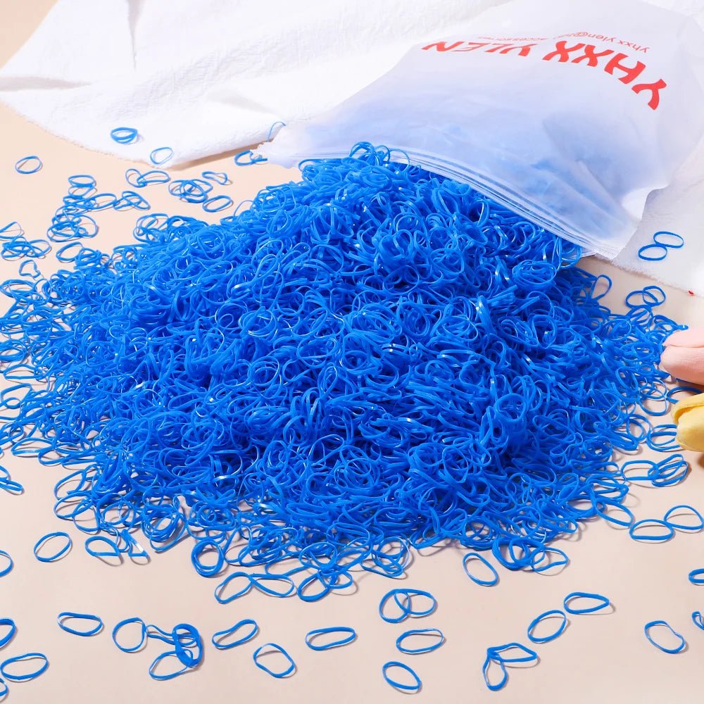 Storazone 7 / 2000pcs 500/1000/2000pcs Girls Colourful Disposable Rubber Band Hair Ties Headband Children Ponytail Holder Bands Kids Hair Accessories