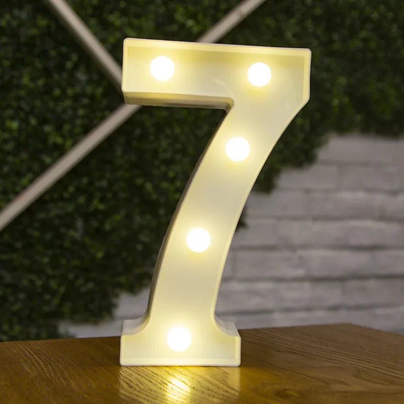 Storazone 7 / 22cm Luxury Alphabet Letter LED Lights Luminous Number Lamp  Battery Night Light for Home Wedding Birthday Christmas Party Decoration