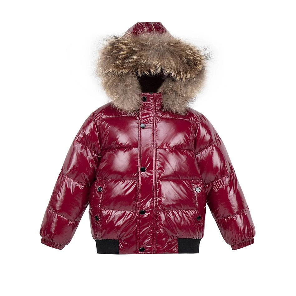 Storazone 7 / 3 (3-4Y) Unisex winter coat down jacket for boys clothes 2-14 y children's clothing thicken outerwear & coats with nature fur parka kids