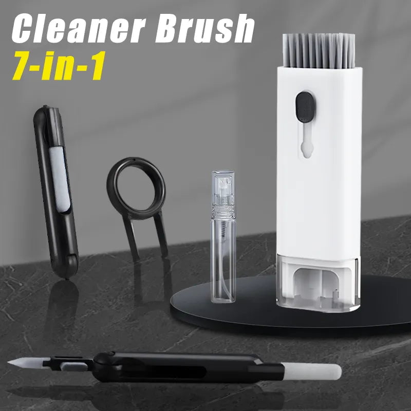 Storazone 7-in-1 Computer Keyboard Cleaner Brush Screen cleaning Spray Bottle Set Earphones Cleaning Pen Cleaning Tools Keycap Puller