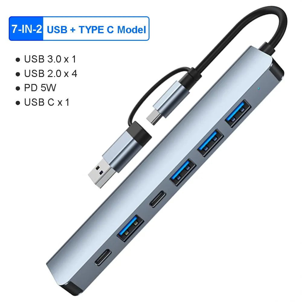 Storazone 7-IN-2 / CHINA 8-IN-2 USB HUB 3.0 USB C HUB Dock Station 5Gbps High Speed Transmission USB Splitter Type C to USB OTG Adapter For Macbook Pro