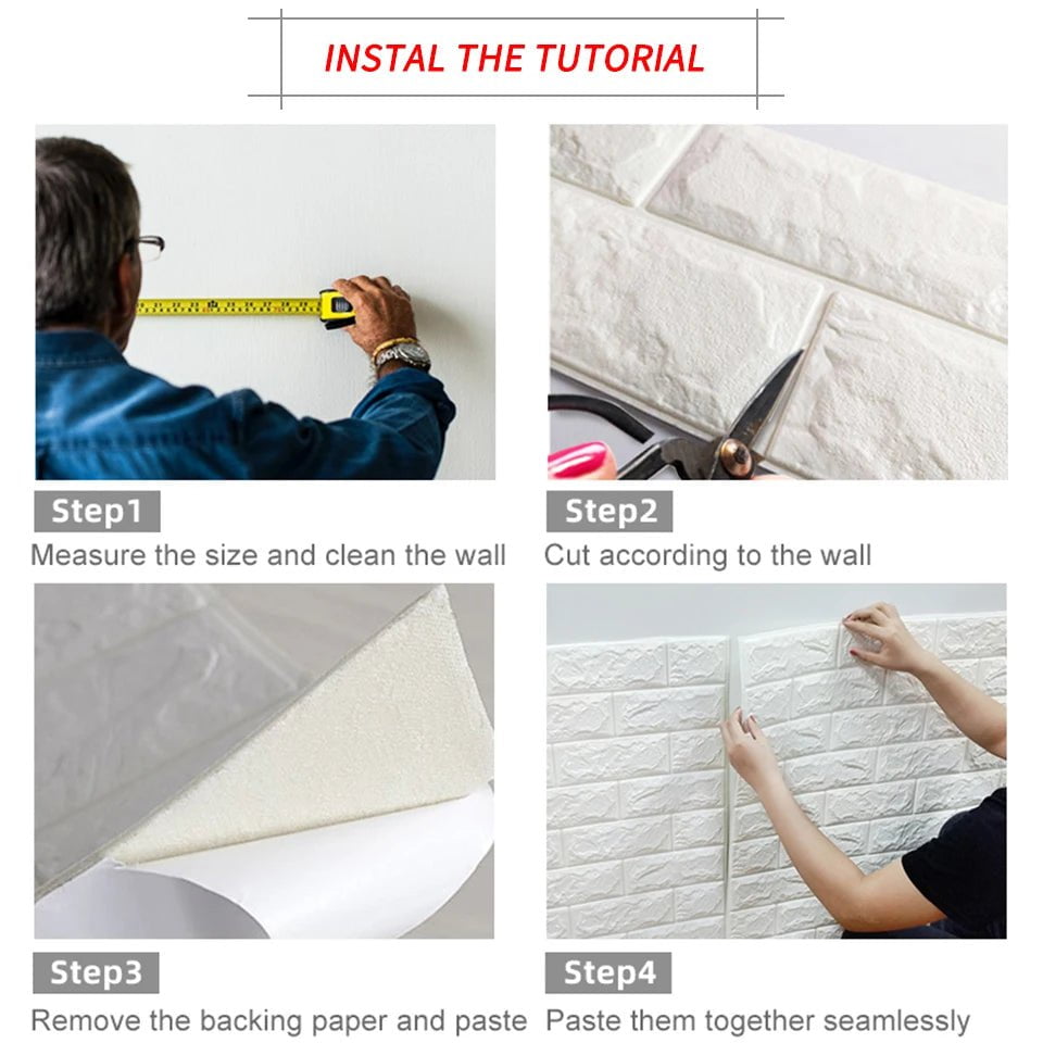 Storazone 70cmx1/5/10m 3D Wallpaper Decoration Self-adhesive Antique Foam Brick Wallpaper Living Room Bedroom Waterproof 3d Wall Sticker