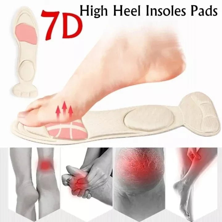 Storazone 7D Soft Memory Foam Insole Pad Inserts Heel Post Back Breathable Anti-slip for Women High Heel Shoe Shoe Arch Support Insoles