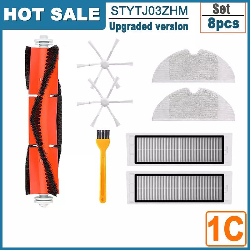 Storazone 7pcs / Russian Federation For Xiaomi Mi Robot Vacuum Mop 2 STYTJ03ZHM Filter Mop Cloth Mijia Robot Vacuum Cleaner Accessories Main Side Brush Spare parts