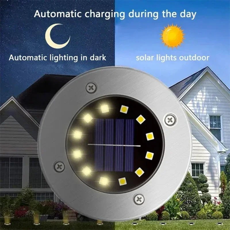 Storazone 8/20LED Solar Power Disk Light Outdoor Garden Solar Underground Light Deck Light Spotlight Buried Solar Led Lamp Garden Decor