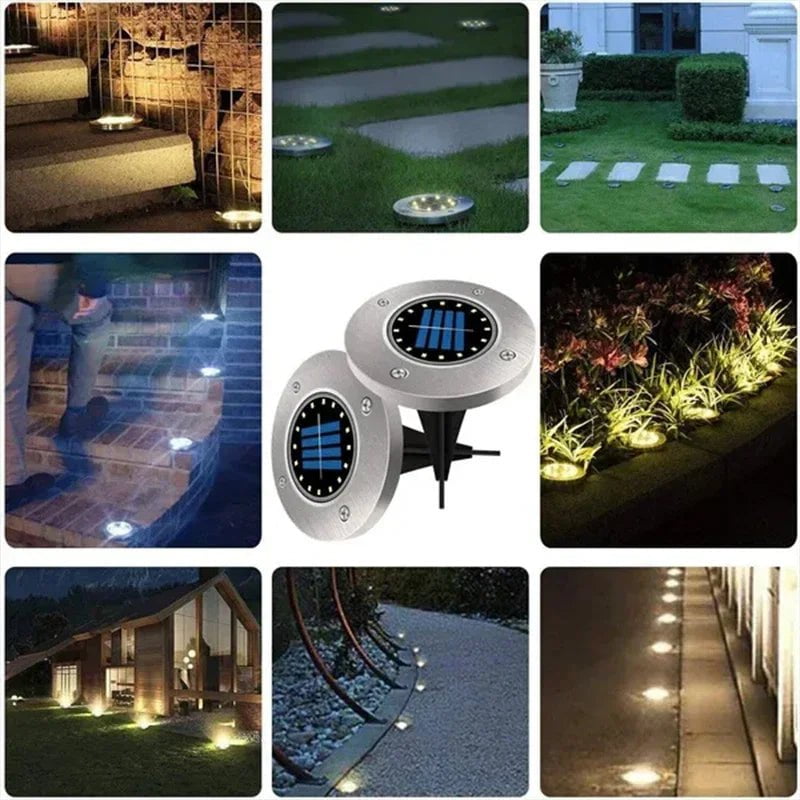 Storazone 8/20LED Solar Power Disk Light Outdoor Garden Solar Underground Light Deck Light Spotlight Buried Solar Led Lamp Garden Decor