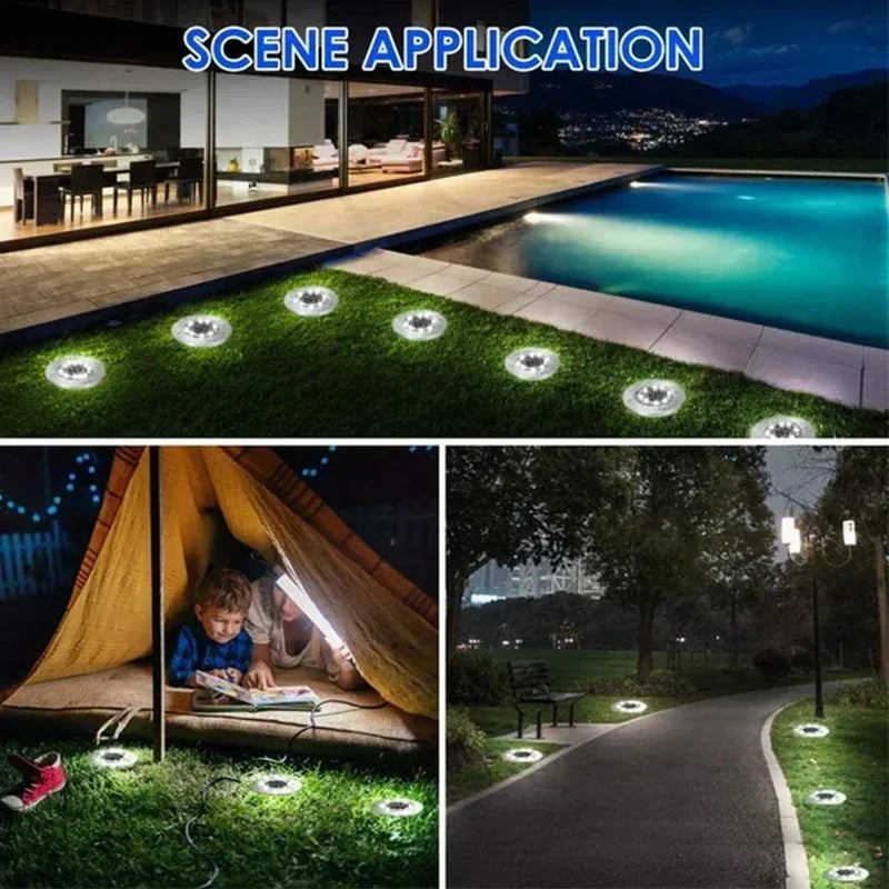 Storazone 8/20LED Solar Power Disk Light Outdoor Garden Solar Underground Light Deck Light Spotlight Buried Solar Led Lamp Garden Decor