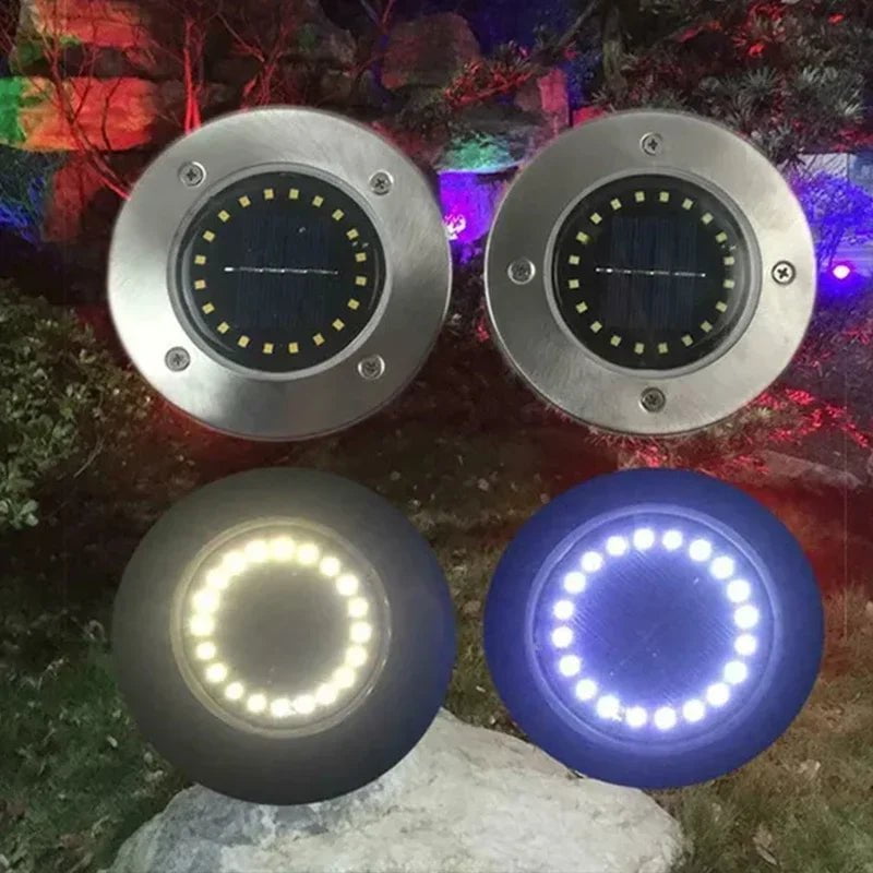 Storazone 8/20LED Solar Power Disk Light Outdoor Garden Solar Underground Light Deck Light Spotlight Buried Solar Led Lamp Garden Decor