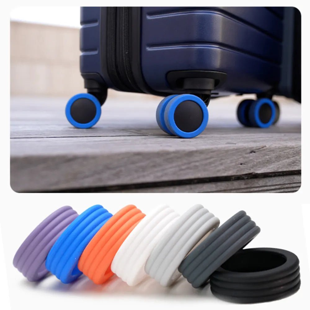 Storazone 8/4PCS Luggage Wheels Protector Silicone Wheels Caster Shoes Travel Luggage Suitcase Reduce Noise Wheels Guard Cover Accessories