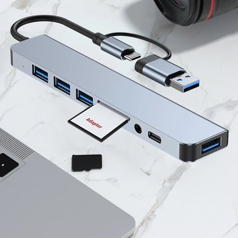 Storazone 8-IN-2 USB HUB 3.0 USB C HUB Dock Station 5Gbps High Speed Transmission USB Splitter Type C to USB OTG Adapter For Macbook Pro