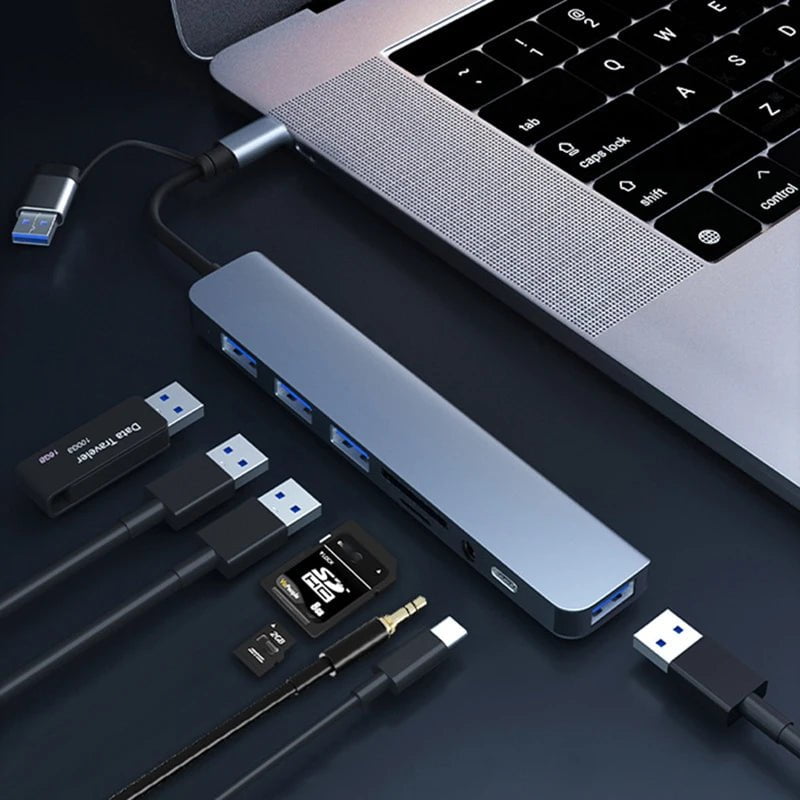 Storazone 8-IN-2 USB HUB 3.0 USB C HUB Dock Station 5Gbps High Speed Transmission USB Splitter Type C to USB OTG Adapter For Macbook Pro