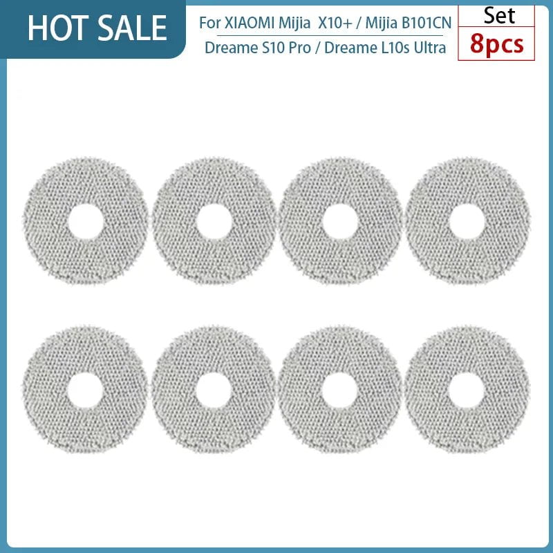 Storazone 8PCS For XIAOMI Mijia Omni 1S B101CN  B116 X10+ Accesories Dreame L10s Ultra / S10 Pro Main Side Brush Hepa Filter Mop Dust Bag Parts