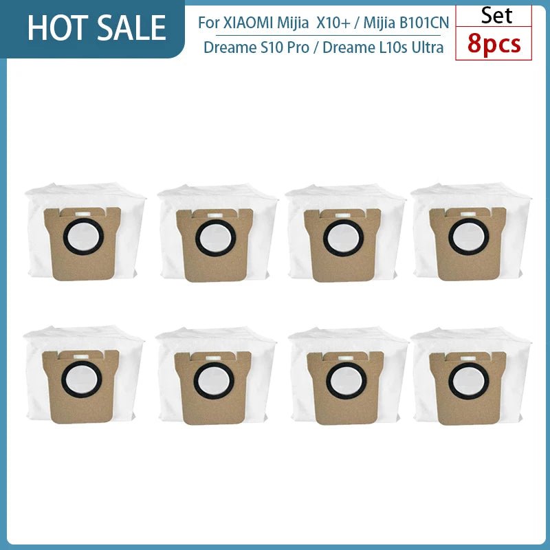 Storazone 8PCS. For XIAOMI Mijia Omni 1S B101CN  B116 X10+ Accesories Dreame L10s Ultra / S10 Pro Main Side Brush Hepa Filter Mop Dust Bag Parts