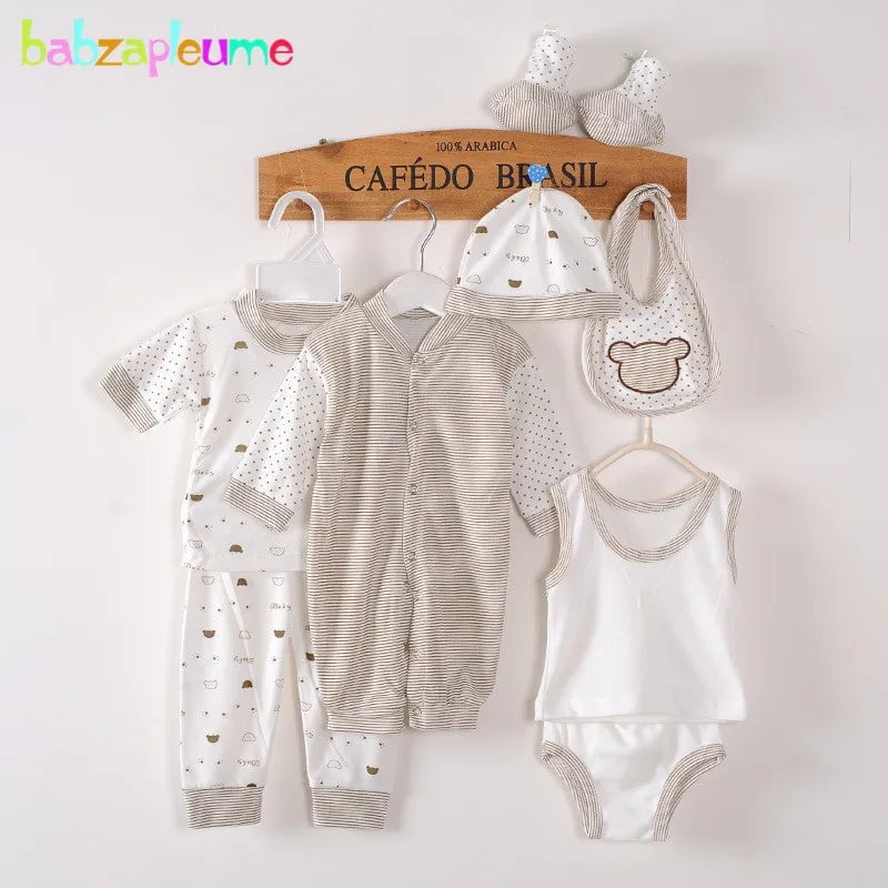 Storazone 8PCS/Set Newborn Baby Boys Clothes 100%Cotton Long Sleeve Girls Jumpsuit Toddler Outfits Kids Infant Girl Clothing Romper BC1002