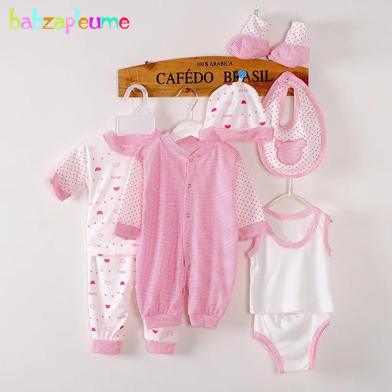 Storazone 8PCS/Set Newborn Baby Boys Clothes 100%Cotton Long Sleeve Girls Jumpsuit Toddler Outfits Kids Infant Girl Clothing Romper BC1002