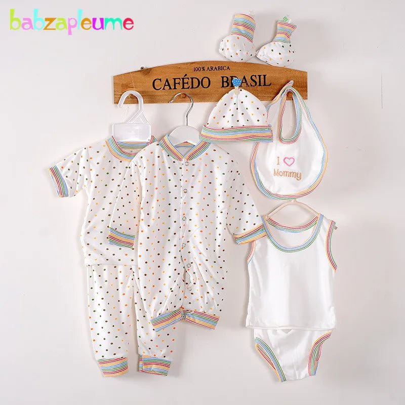 Storazone 8PCS/Set Newborn Baby Boys Clothes 100%Cotton Long Sleeve Girls Jumpsuit Toddler Outfits Kids Infant Girl Clothing Romper BC1002