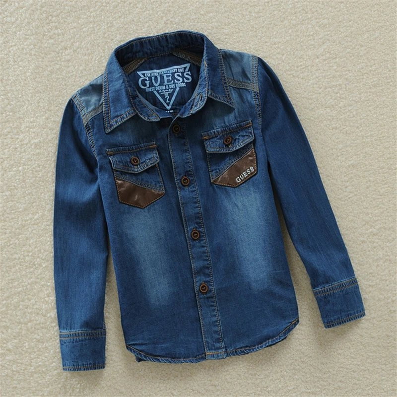 Storazone 8T spring boys clothes Denim shirt long sleeve clothes Boy's shirt Spring and autumn Kids clothes  high quality Baby clothes