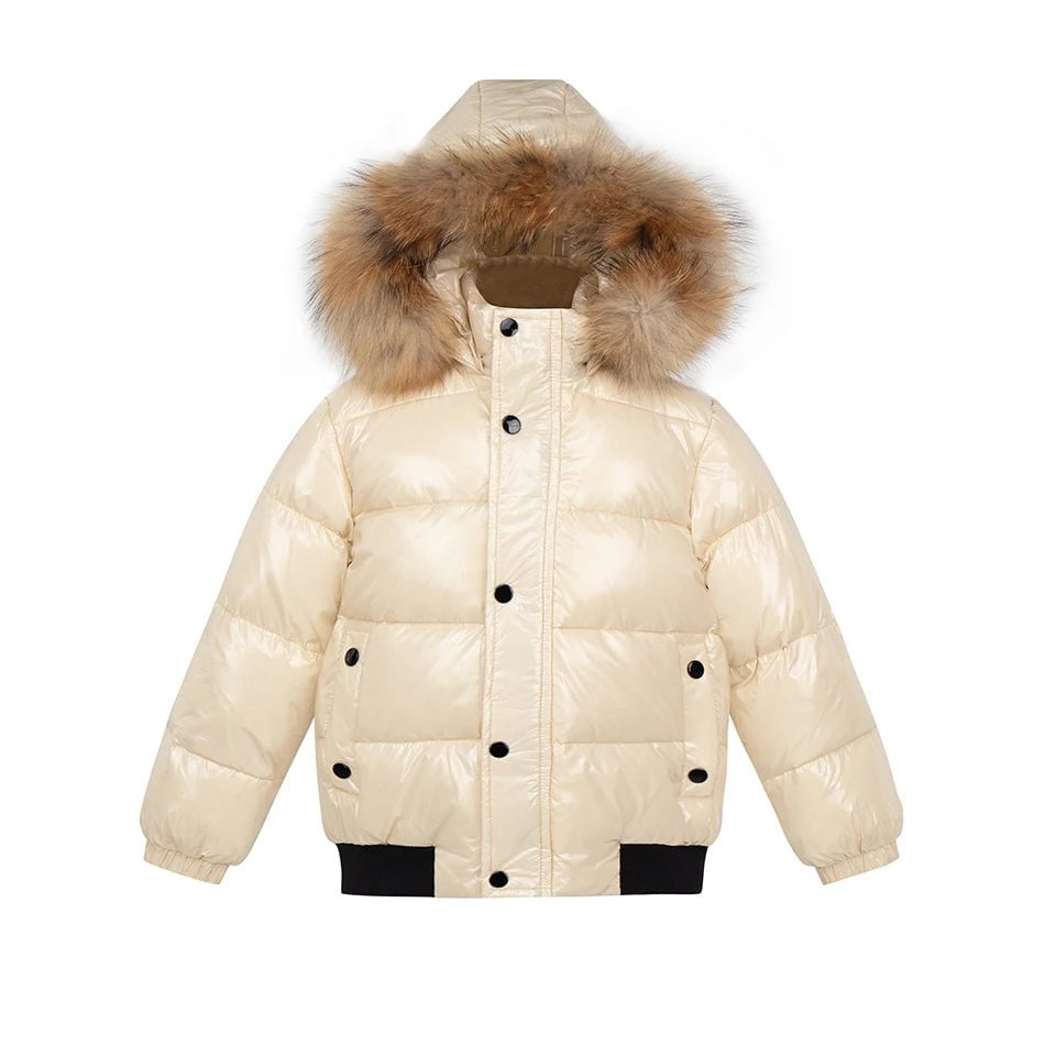 Storazone 9 / 12 (11-12Y) Unisex winter coat down jacket for boys clothes 2-14 y children's clothing thicken outerwear & coats with nature fur parka kids