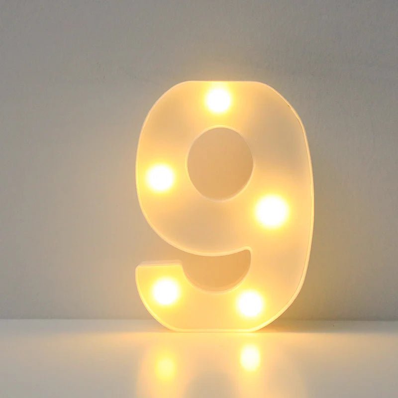 Storazone 9 / 16cm Alphabet LED Letter Lights Luminous Number Lamp Battery Night Light for Wedding Birthday Christmas Party  Home Decoration