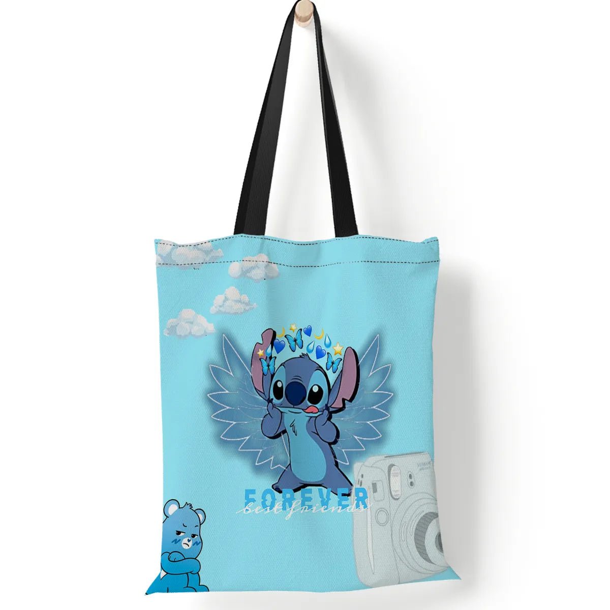 Storazone 9-35x40cm Disney Stitch Tote Bags Anime Lilo and Stitch Women's Canvas Handbags 35x40cm Large Capacity Shopping Bags Girls Gifts