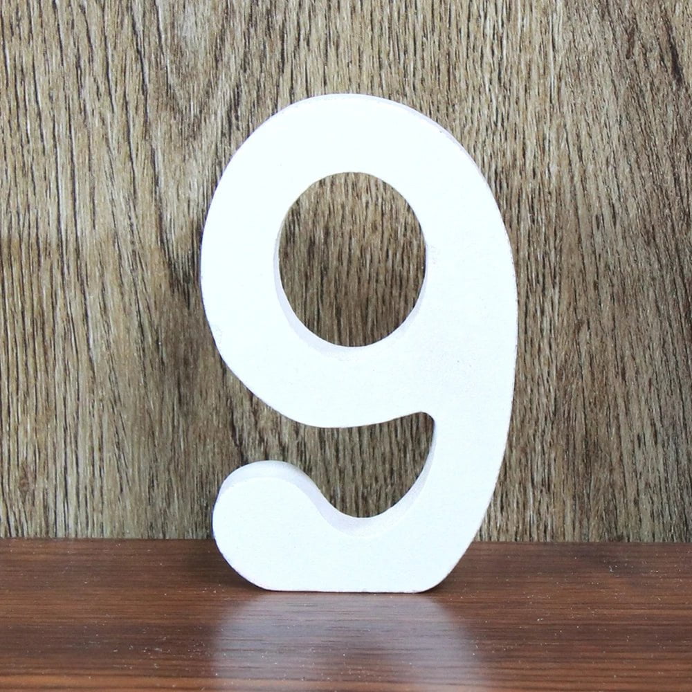 Storazone 9 / 8cm 8 CM Letras Decorativas Grandes White Wooden Letters Home Decor Wedding Decoration DIY Personalised Name Design Free Standing