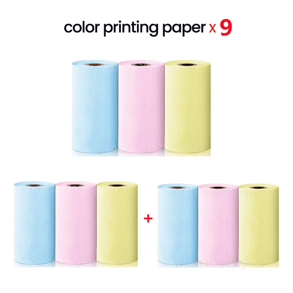 Storazone 9 Color Thermal Mini Printer Thermal Printer Inkless Bluetooth Wireless Portable Pocket Self-adhesive Label Printer for Sticker Lable Maker