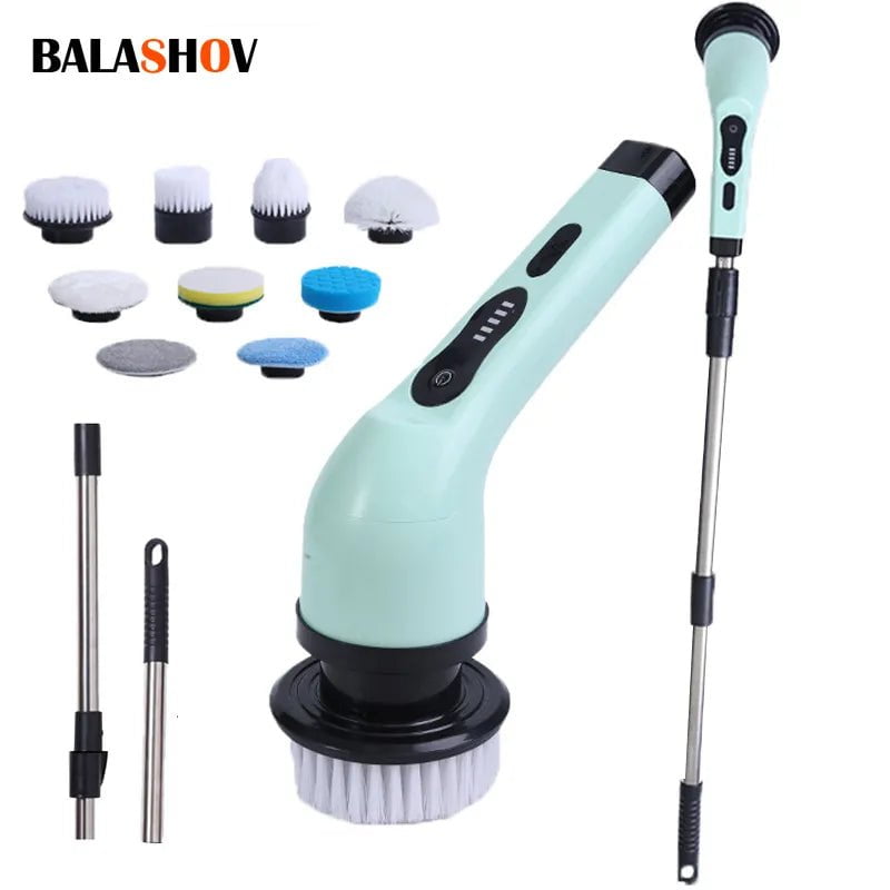 Storazone 9-in-1 Electric Cleaning Brush Electric Spin Cleaning Scrubber Electric Cleaning Tools Parlour Kitchen Bathroom Cleaning Gadgets