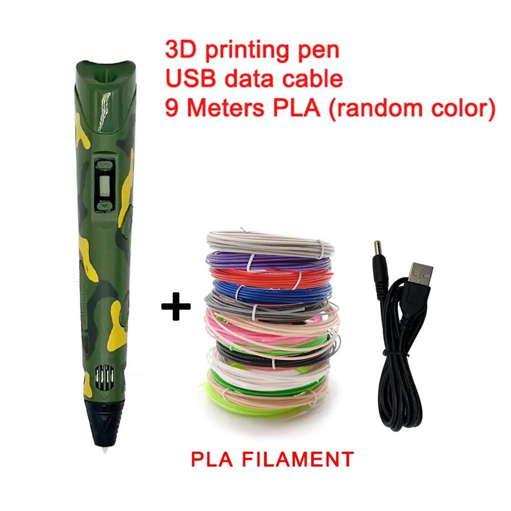 Storazone 9 Meter / PLA consumables / green 9M PLA USB 3D Printing Pen DIY Drawing 9M PLA Filament Three-dimensional Graffiti Toys Art Tools For Kids Birthday Christmas Day Gift