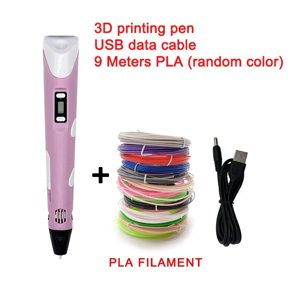 Storazone 9 Meter / PLA consumables / pink 9M PLA USB 3D Printing Pen DIY Drawing 9M PLA Filament Three-dimensional Graffiti Toys Art Tools For Kids Birthday Christmas Day Gift